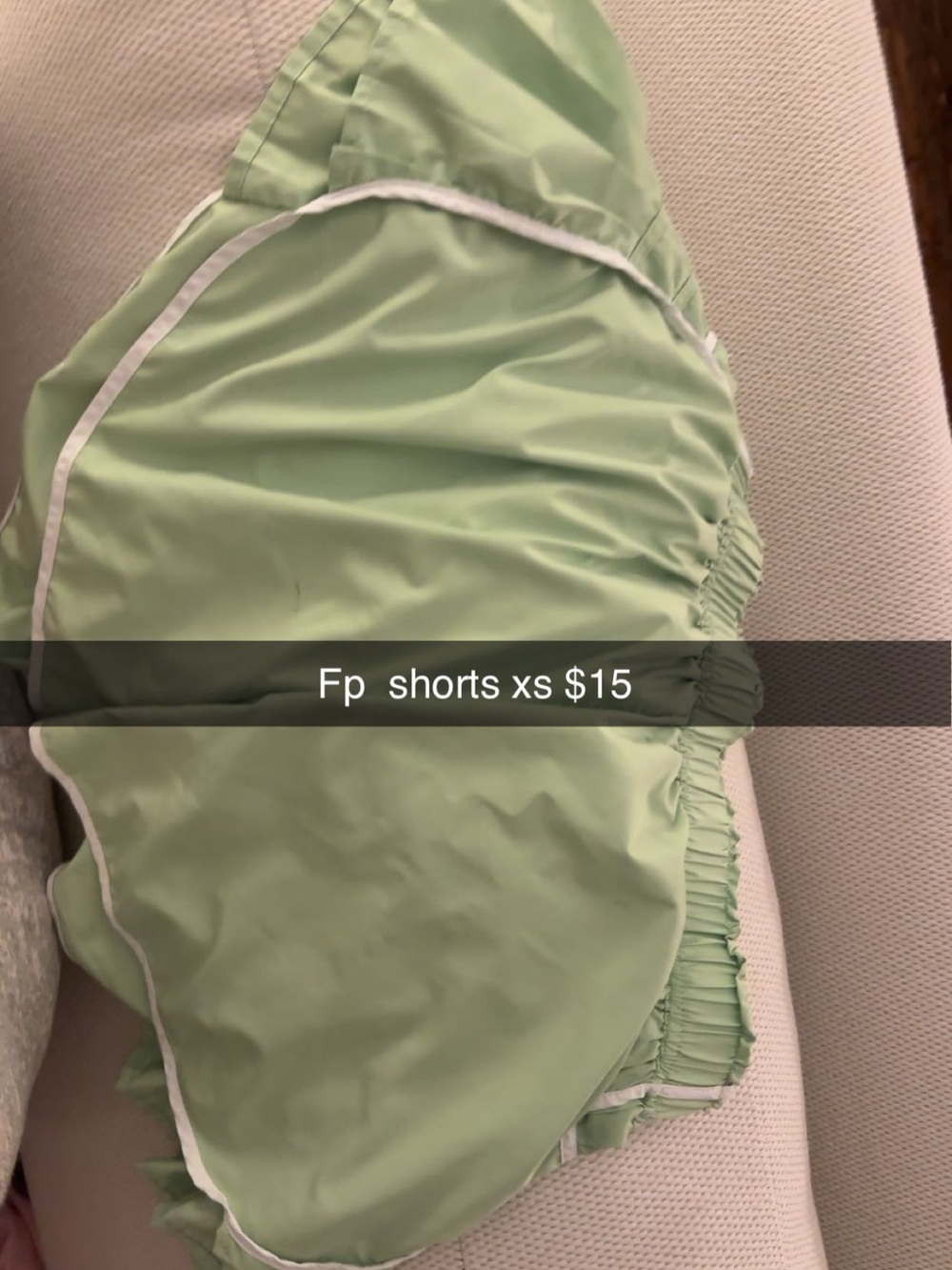 Free People Mint Green Athletic Shorts with White Trim